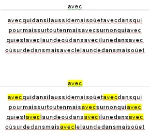 Exemple avec les mots outils de GAFI