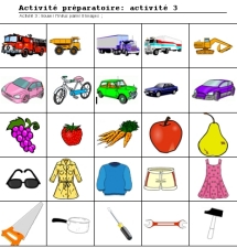 Activité 3: identifier l‘intrus dans une série d‘images